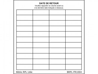 Self-Adhesive Date de retour (Date Due) Slips