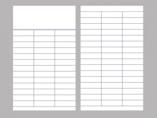 Book Cards - No text - 3 col.