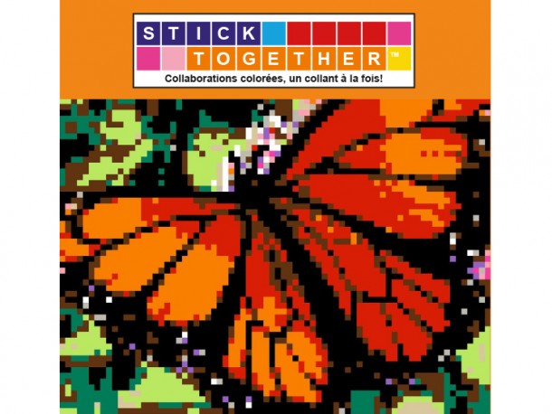 Mosaïque interactive à autocollants StickTogether - Papillon