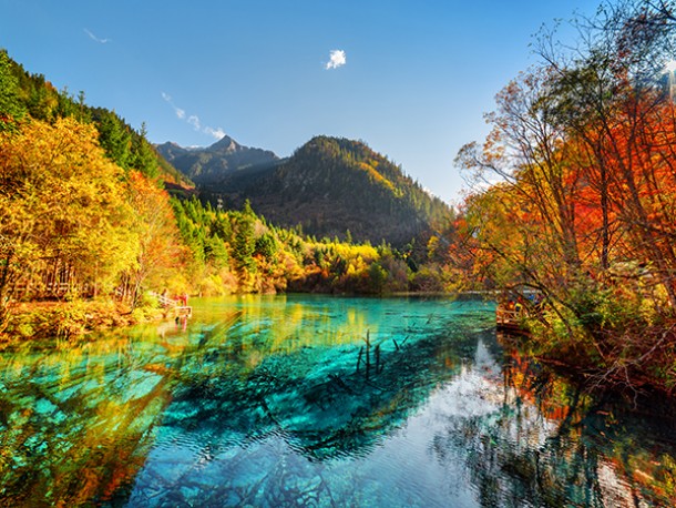 Fall in the mountains - Self-Adhesive Vinyl Poster