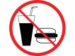 Pictogramme en vinyle autocollant - Interdiction de manger ou de boire