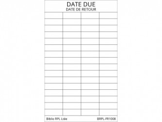 Self-Adhesive Bilingual Date Due Slips