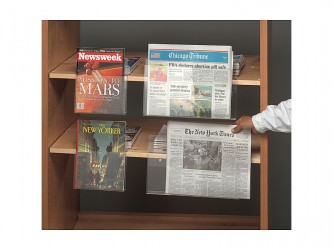 Adaptateur en acrylique d'étagères pour magazines et journaux