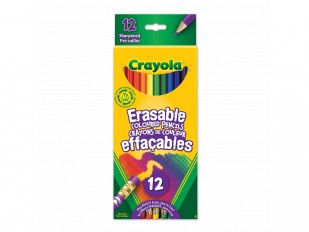 Crayons de couleur effaçables en bois de Crayola - Boîte de 12