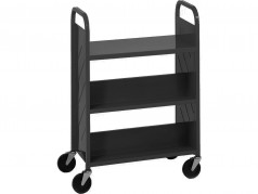 Demco Library Quiet Booktruck with 1 flat shelf and 4 sloped shelves