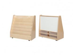 Présentoir mobile pour livres avec tableau blanc de Wood Designs