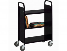 Demco Library Quiet Booktruck with 3 flat shelves