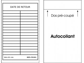 Self-Adhesive Date de retour (Date Due) Slips