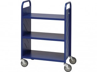 Demco Library Quiet Booktruck with 3 flat shelves