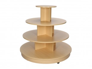 Mobile Display Table - Round - Four-Tier