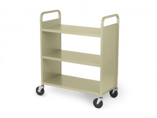 Booktruck with 3 flat shelves