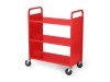 Booktruck with 3 flat shelves