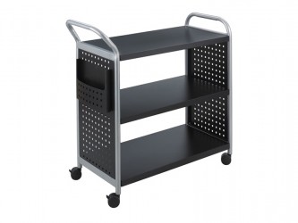 Safco Scoot Booktruck with 3 flat shelves