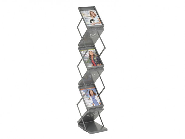 Présentoir de sol pliable Ready-Set-Go pour magazines