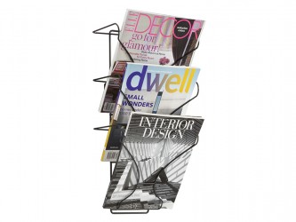 Présentoir mural en fil métallique pour magazines