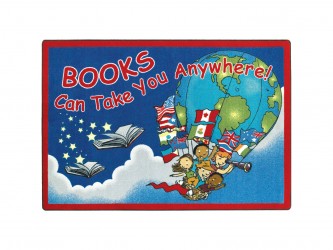 Tapis de lecture pour enfants "Books Can Take You Anywhere" de Joy Carpets